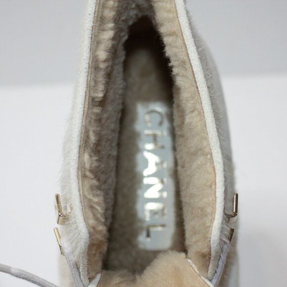 Chanel 45mm 2 Tone Parade Lace Up Boots Pony Hair in size EU 40 / US 10 NEW - Picture 15 of 15